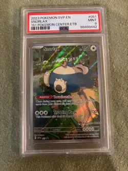 2023 POKEMON 151 POKEMON CENTER ELITE TRAINER BOX PROMO SVP #051 SNORLAX PSA 9 - Image 1