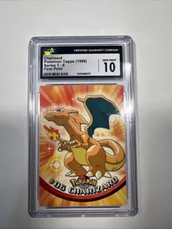1999 Pokemon Topps Series 1 #6 Charizard First Print CGC 10 - Image 1