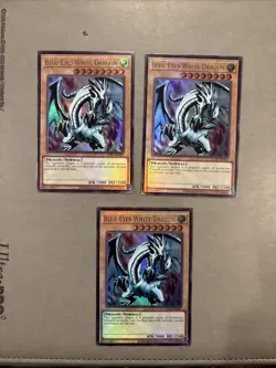 X3 PlaysetBlue-Eyes White Dragon Version 1 LCKC-EN001 Yu-Gi-Oh Legendary Kaiba - Image 1