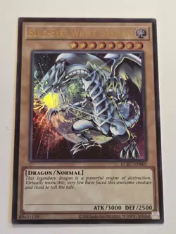 Blue-Eyes White Dragon LCKC-EN001 (Version 3) Alt Art Yugioh Ultra Rare NM - Image 1