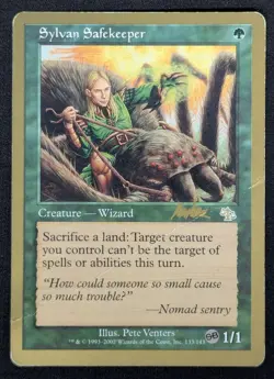 MTG Sylvan Safekeeper- DAMAGED -WCD 2002 Brian Kibler (SB) Magic Card # 133 - Image 1