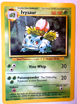 IVYSAUR - Base Set 30/102 - Pokemon TCG Card - Vintage WOTC - LP - Image 1