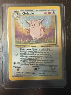 Pokemon TCG Clefable Holo Unlimited Rare Card Jungle Base Set 1/64 - Image 1