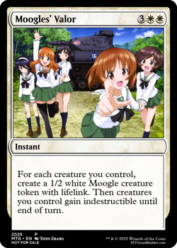 MOOGLE'S VALOR : altered-art card for use w- MTG : w- SEXY ANIME SCHOOL GIRLS! - Image 1