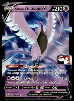 Pokemon TCG Prize Pack Series Cards #058/198 Galarian Articuno V NM - Image 1