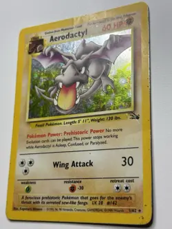 Pokemon TCG Aerodactyl Fossil Holo Card 1/62 Unlimited Rare - Image 3