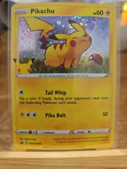 Pokemon TCG Pikachu SWSH039 Sword & Shield Holo Black Star Promo Card - Image 1