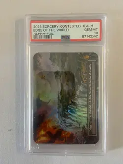2023 Sorcery Contested Realm ALPHA FOIL Elite Edge of the World PSA 10 #2542 - Image 1
