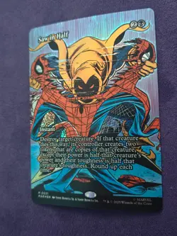 Saw in Half (Borderless ) Marvel Universe Eternal-Legal Foil MTG - Image 2