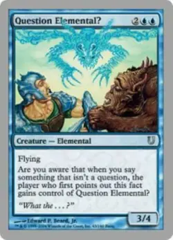 MtG Unhinged Question ElementalU (U) (Foil) - Image 1