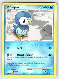 Piplup 5/12 2007 Manaphy Trainer Kit Half Deck Promo Pokemon Card Rare - Lp/Mp - Image 1