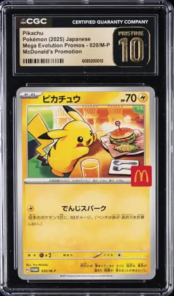 2025 POKEMON JPN MEGA EVOLUTION MCDONALD'S PROMOS #020 PIKACHU CGC 10 PRISTINE - Image 1