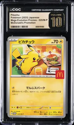 2025 POKEMON JPN MEGA EVOLUTION MCDONALD'S PROMO PIKACHU CGC 10 PRISTINE - Image 1
