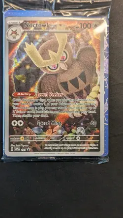 Pokemon Noctowl 141 Stellar Crown Etb Promo Black Star Sealed - Image 1
