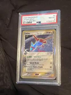 Pokemon Latias 2005 Reverse Holo 8/113 EX Delta Species PSA 8 - Image 1