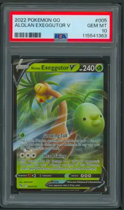 Pokemon GO Alolan Exeggutor V 005/078 PSA 10 Ultra Rare - Image 1