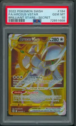 Pokemon SWSH Brilliant Stars Arceus VStar Gold 184/172 PSA 10 - Image 1