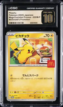 2025 POKEMON JPN MEGA EVOLUTION MCDONALD'S PROMO PIKACHU CGC 10 PRISTINE - Image 1