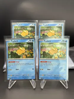 Lot of 4 Pokemon Mega Evolutions Psyduck 007 Black Star Promo NM - Image 1