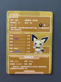Pichu R 25th Anniversary Gameboy Edition - Chinese Rare Pokemon Cracked Ice Holo - Image 3