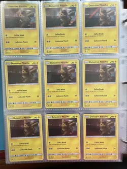 Pokemon Binder Page Lot - 18x Detective Pikachu Holo Cards 2019 Movie Promo - Image 1