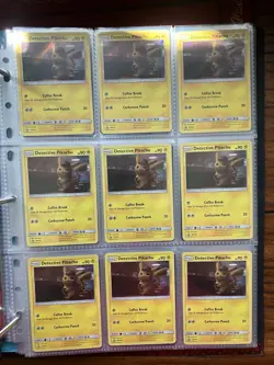 Pokemon Binder Page Lot - 18x Detective Pikachu Holo Cards 2019 Movie Promo - Image 2