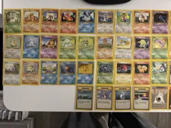 Base Set 64/102 Card Vintage WOTC Pokemon Card Lot (Mostly MP, No Duplicates) - Image 2