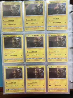Pokemon Binder Page Lot - 18x Detective Pikachu Holo Cards 2019 Movie Promo - Image 1