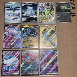 Mixed Pokemon Lot Of 10 Cards, Black Bolt And White Flare, IRs, Masterball, Exs - Image 1