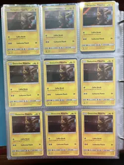 Pokemon Binder Page Lot - 18x Detective Pikachu Holo Cards 2019 Movie Promo - Image 1