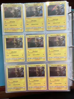 Pokemon Binder Page Lot - 18x Detective Pikachu Holo Cards 2019 Movie Promo - Image 1