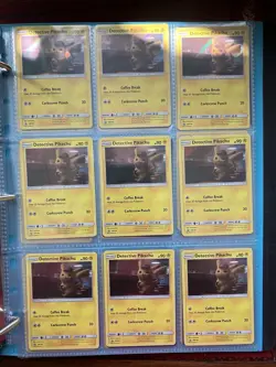 Pokemon Binder Page Lot - 18x Detective Pikachu Holo Cards 2019 Movie Promo - Image 1
