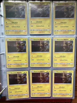 Pokemon Binder Page Lot - 18x Detective Pikachu Holo Cards 2019 Movie Promo - Image 1