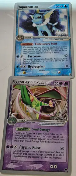 Pokemon 2007 World Championships Cards Lot Of 5.flygon,absol,vaporeon - Image 2