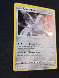 Pokemon TCG Duraludon 2020 Vivid Voltage Cosmos Holo Rare Card #129/185 - MISCUT - Image 2