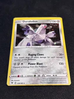 Pokemon TCG Duraludon 2020 Vivid Voltage Cosmos Holo Rare Card #129/185 - MISCUT - Image 5