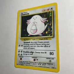 Chansey 3/102 Holo 1999 WOTC Pokemon TCG Base Set Unlimited Rare Card MP QC1 - Image 3