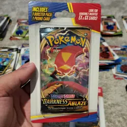 2021 Pokemon Sword & Shield Booster Pack + 1 Promo Card Sealed Darkness Ablaze - Image 1