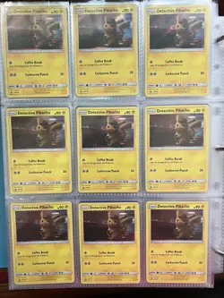 Pokemon Binder Page Lot - 18x Detective Pikachu Holo Cards 2019 Movie Promo - Image 1