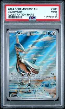 2024 POKEMON SSP EN-SURGING SPARKS ILLUSTRATION RARE #209 SKARMORY PSA 9 - Image 1