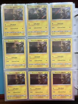 Pokemon Binder Page Lot - 18x Detective Pikachu Holo Cards 2019 Movie Promo - Image 1