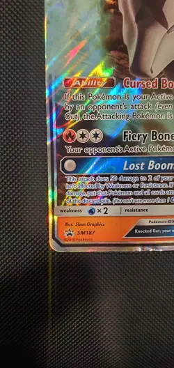 2019 Pokemon Sun And Moon Promo Alolan Marowak GX- SM187 #SM187 - Image 5