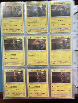 Pokemon Binder Page Lot - 18x Detective Pikachu Holo Cards 2019 Movie Promo - Image 1