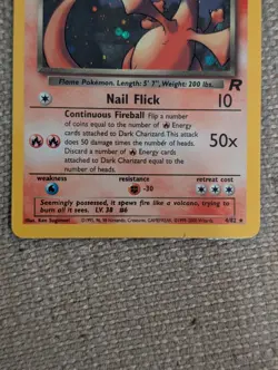 Pokemon Dark Charizard 4/82 Holo Rare Team Rocket Vintage RARE SWIRL MP/HP/DMG - Image 3
