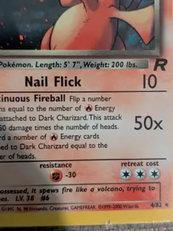 Pokemon Dark Charizard 4/82 Holo Rare Team Rocket Vintage RARE SWIRL MP/HP/DMG - Image 5