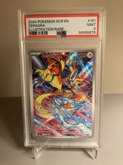 Pokemon Stellar Crown Zeraora #151 Illustration Rare 151/142 PSA 9 Mint 2024 - Image 1
