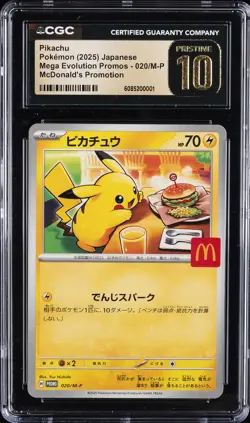 2025 POKEMON JPN MEGA EVOLUTION MCDONALD'S PROMO PIKACHU CGC 10 PRISTINE - Image 1