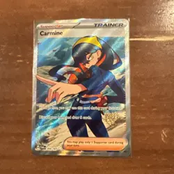 Pokemon TCG Carmine Full Art Trainer 204/167 Twilight Masquerade Ultra Rare Holo - Image 1