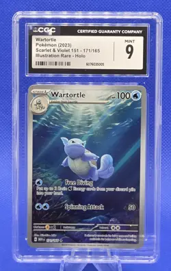 2023 Pokemon Scarlet & Violet 151 Wartortle 171/165 Illustration Rare CGC 9 Mint - Image 1