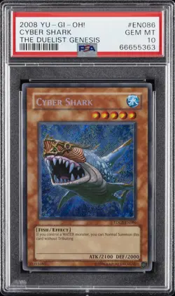 2008 YU-GI-OH! TDGS-THE DUELIST GENESIS #EN086 CYBER SHARK PSA 10 - Image 1